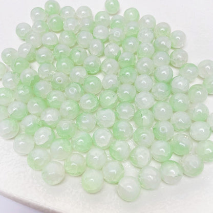 100pcs Colorful Glass Crackle Round Loose Beads