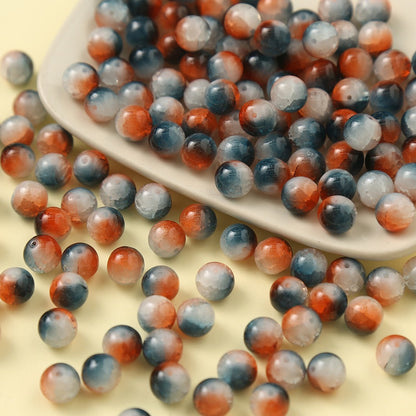 100pcs Colorful Glass Crackle Round Loose Beads