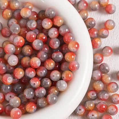 100pcs Colorful Glass Crackle Round Loose Beads