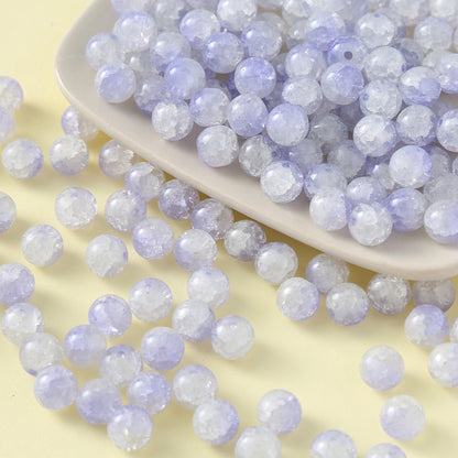 100pcs Colorful Glass Crackle Round Loose Beads