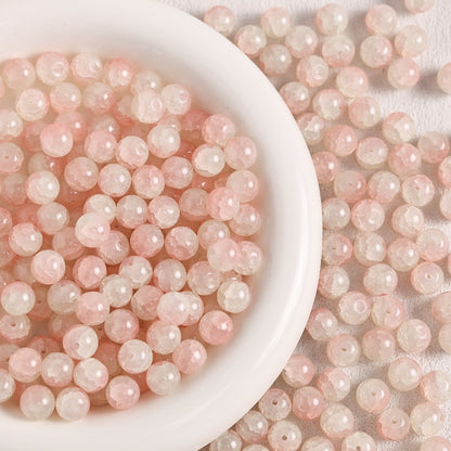 100pcs Colorful Glass Crackle Round Loose Beads