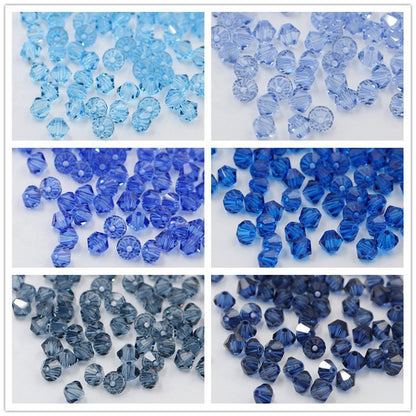 100pcs Shiny Faceted Austria Crystal Beads Bicone Beads