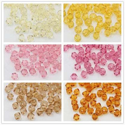 100pcs Shiny Faceted Austria Crystal Beads Bicone Beads