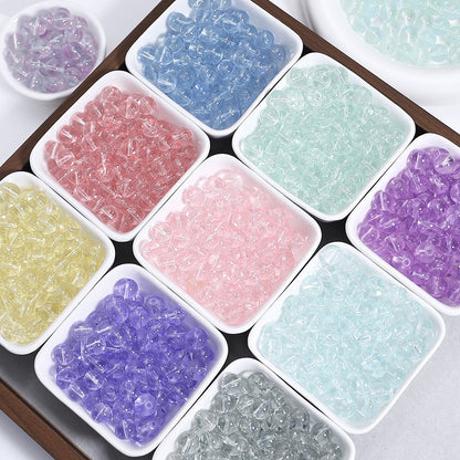 100pcs Clear Translucent Glass Round Beads
