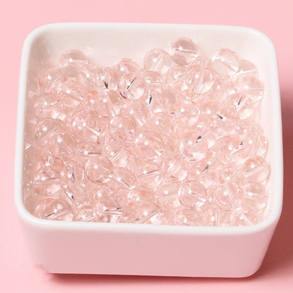 100pcs Clear Translucent Glass Round Beads
