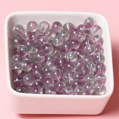100pcs Clear Translucent Glass Round Beads