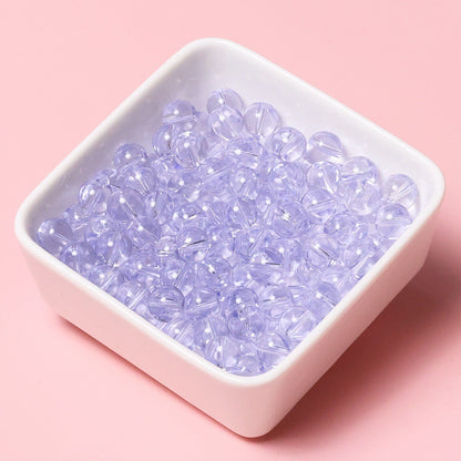 100pcs Clear Translucent Glass Round Beads