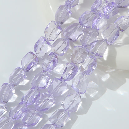 50pcs Clear Translucent Glass Irregular Beads