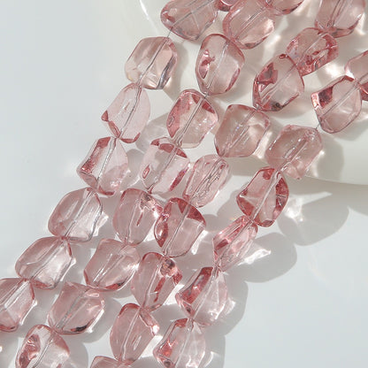 50pcs Clear Translucent Glass Irregular Beads