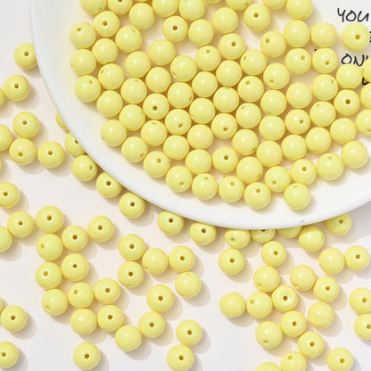 100pcs Solid‑Color Round Glass Beads