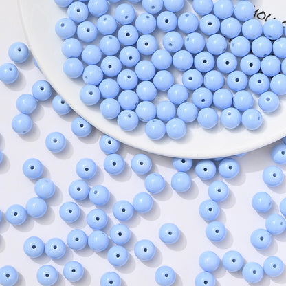 100pcs Solid‑Color Round Glass Beads