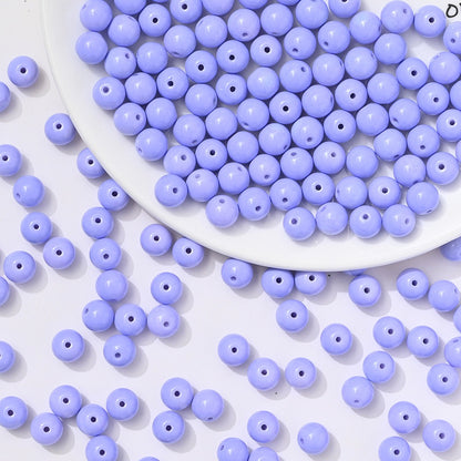 100pcs Solid‑Color Round Glass Beads