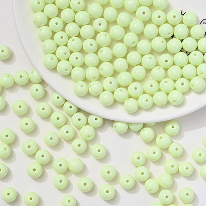 100pcs Solid‑Color Round Glass Beads