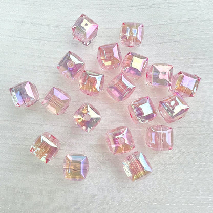 60pcs Transparent Acrylic Cube Beads