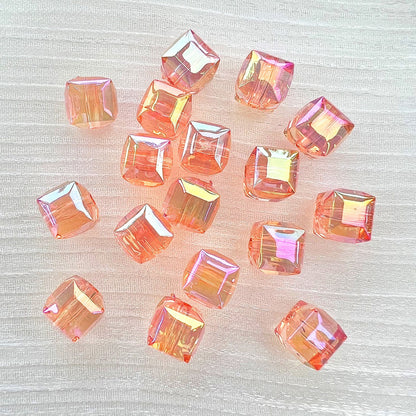 60pcs Transparent Acrylic Cube Beads