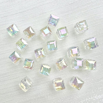 60pcs Transparent Acrylic Cube Beads