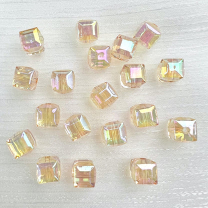 60pcs Transparent Acrylic Cube Beads