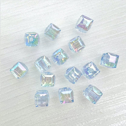60pcs Transparent Acrylic Cube Beads