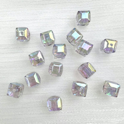 60pcs Transparent Acrylic Cube Beads