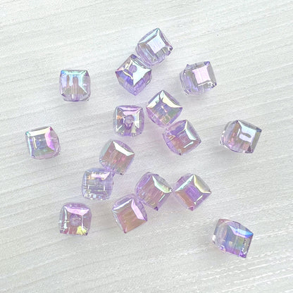60pcs Transparent Acrylic Cube Beads