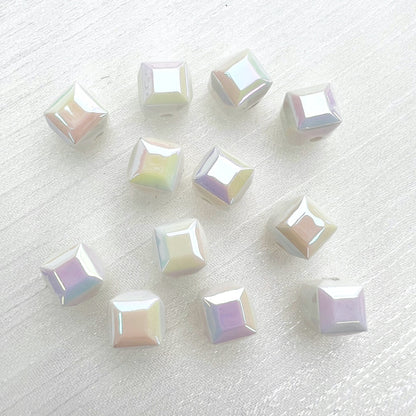 60pcs Transparent Acrylic Cube Beads