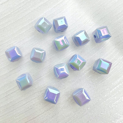 60pcs Transparent Acrylic Cube Beads