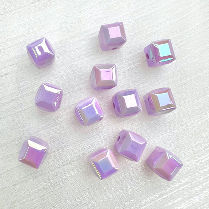 60pcs Transparent Acrylic Cube Beads