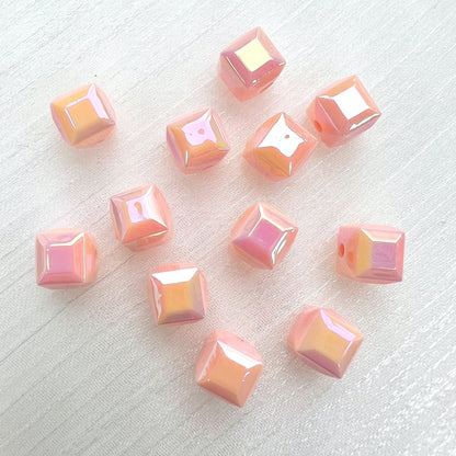 60pcs Transparent Acrylic Cube Beads