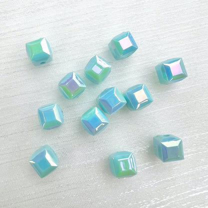 60pcs Transparent Acrylic Cube Beads