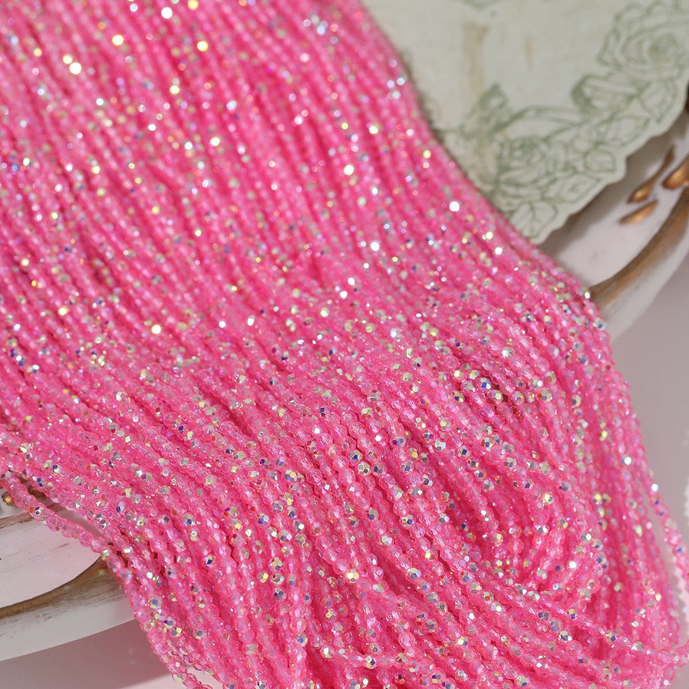 5 Strands Super Shiny Faceted Glass Seed Beads