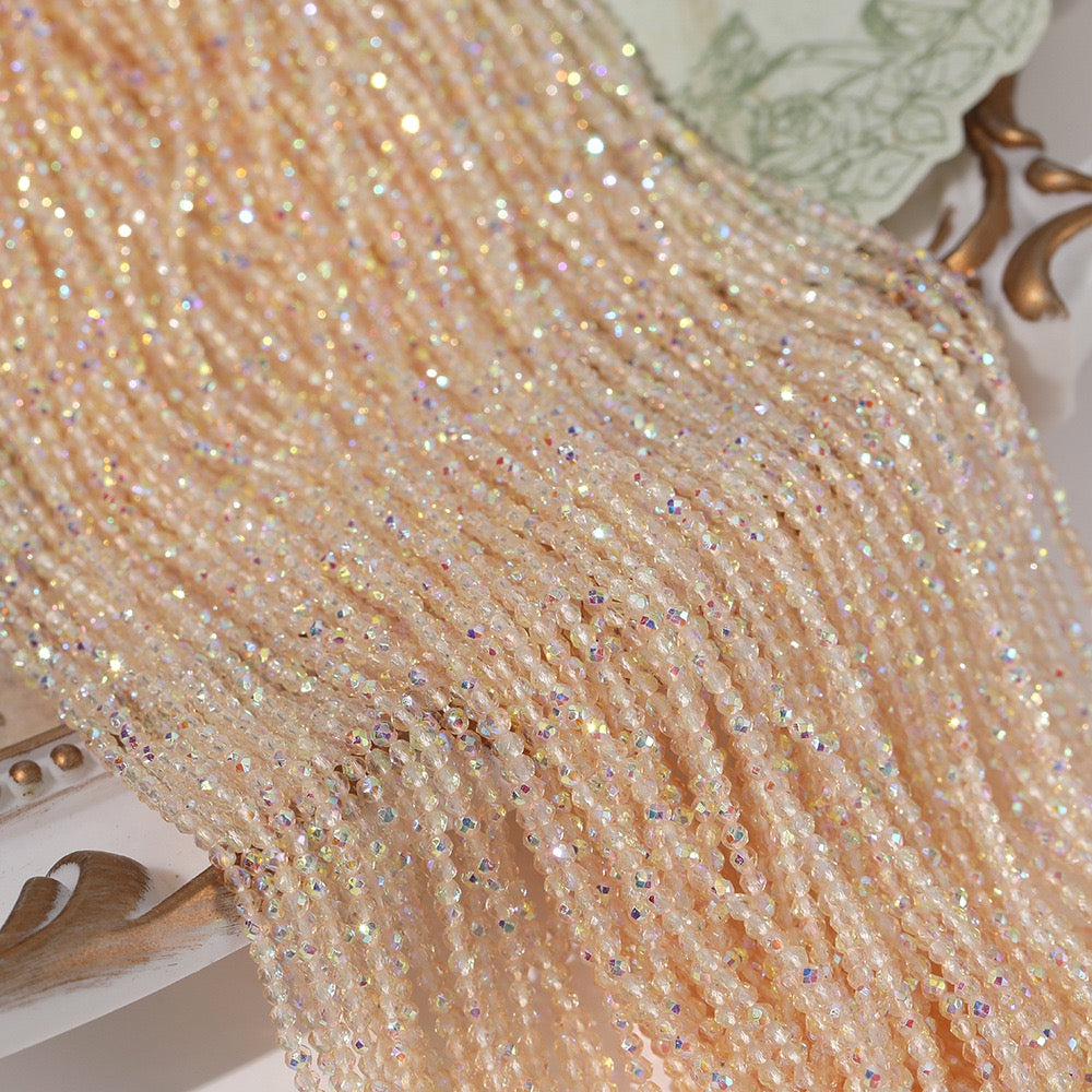 5 Strands Super Shiny Faceted Glass Seed Beads