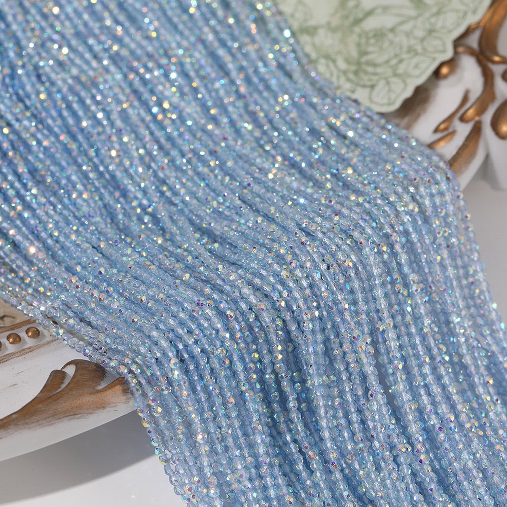 5 Strands Super Shiny Faceted Glass Seed Beads