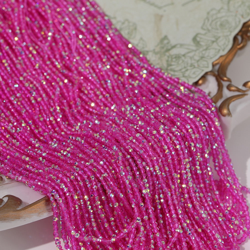 5 Strands Super Shiny Faceted Glass Seed Beads