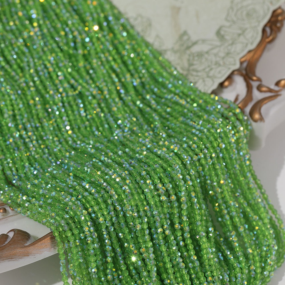 5 Strands Super Shiny Faceted Glass Seed Beads