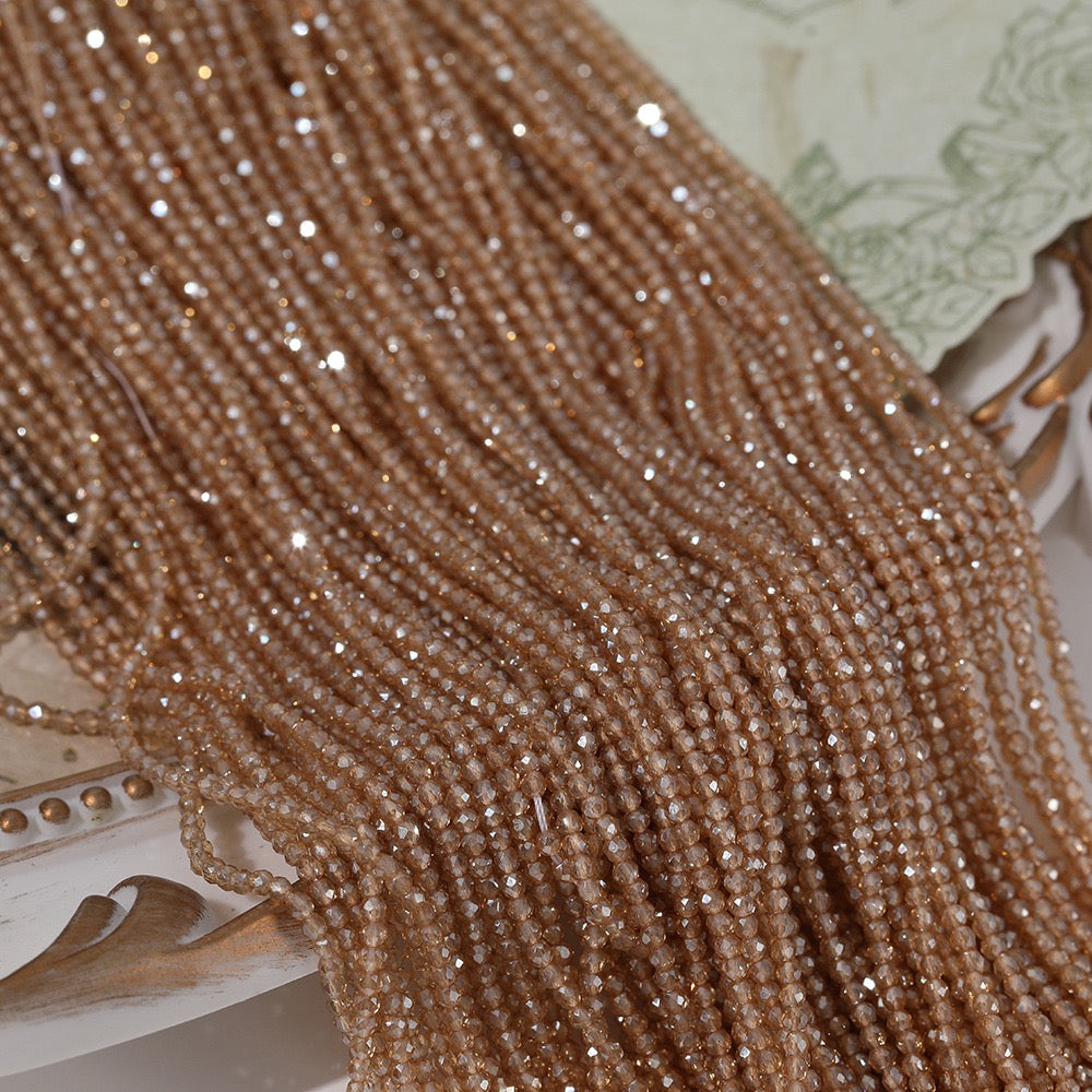 5 Strands Super Shiny Faceted Glass Seed Beads