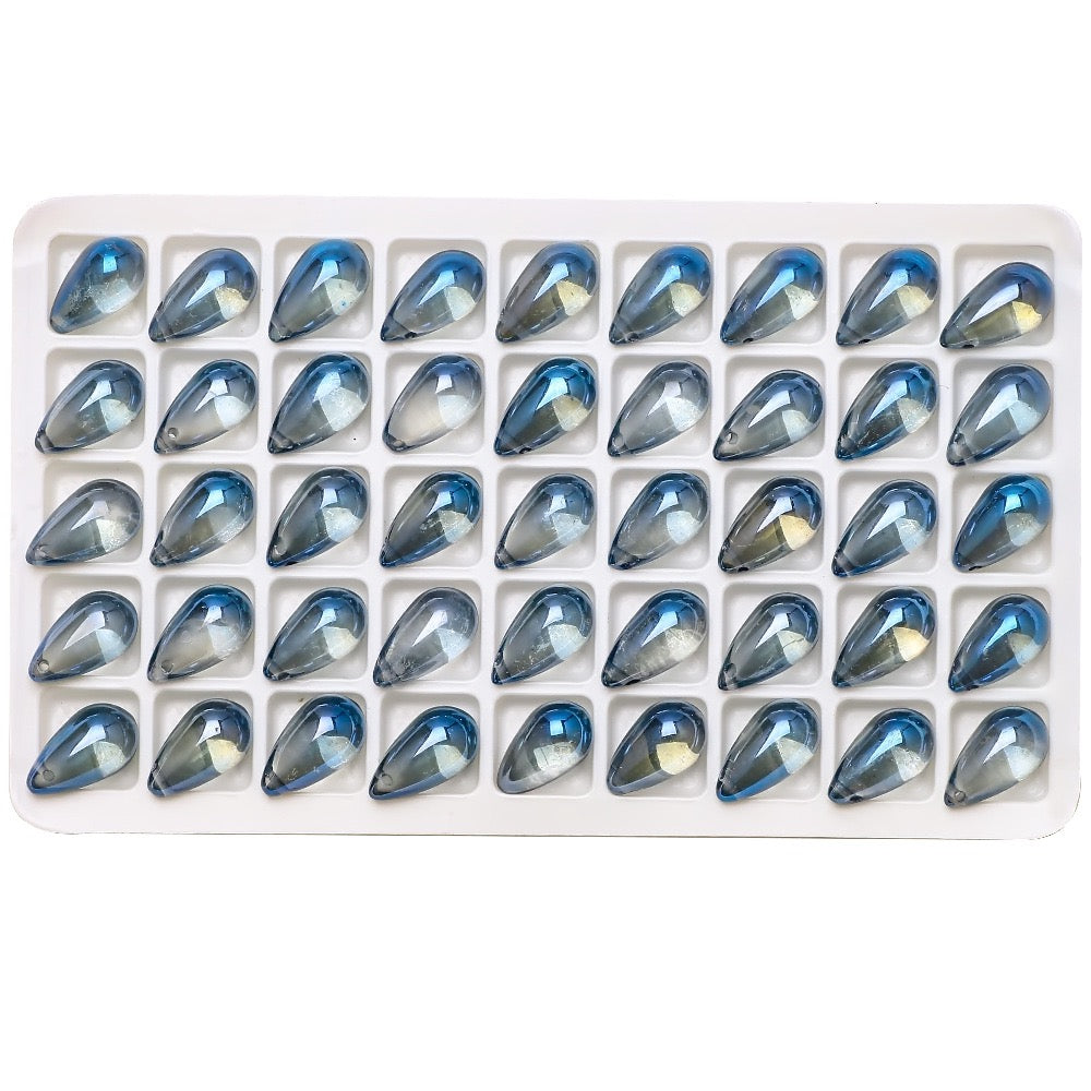 30pcs 9x15mm Teardrop Glass Pendants Beads