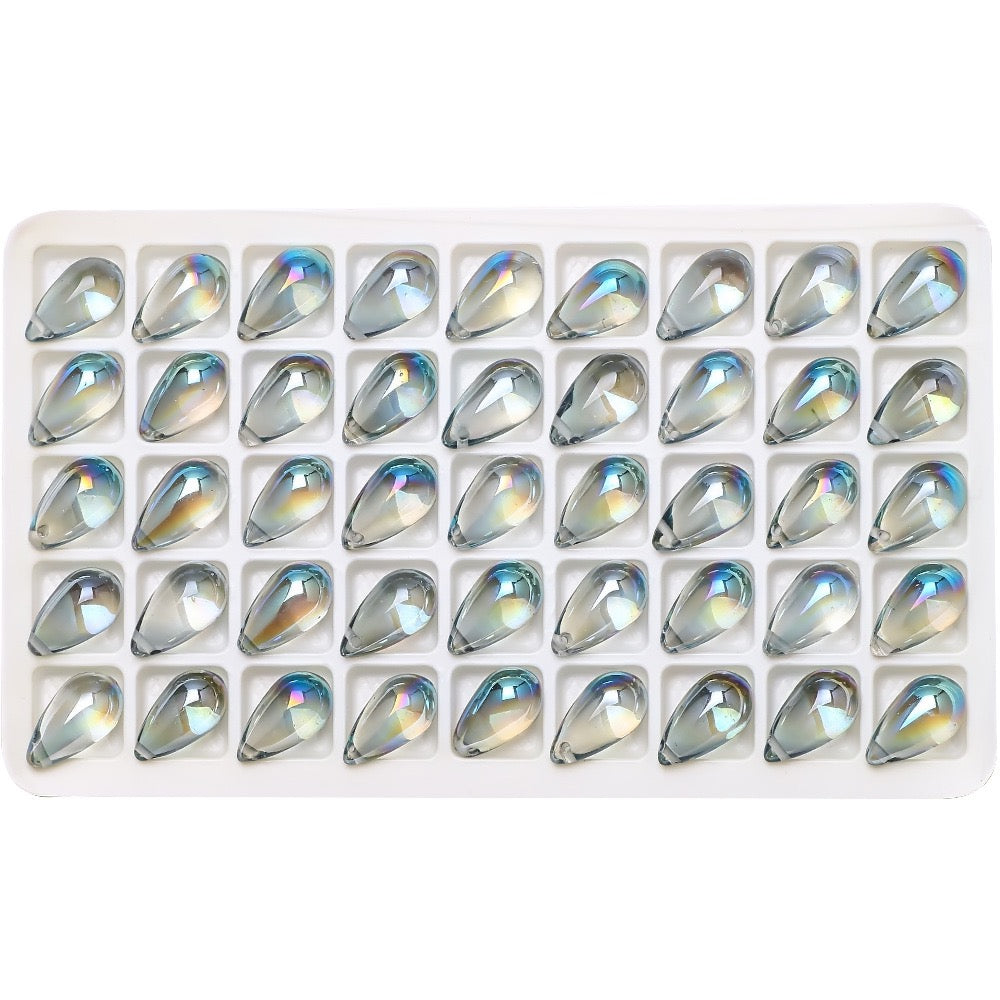 30pcs 9x15mm Teardrop Glass Pendants Beads