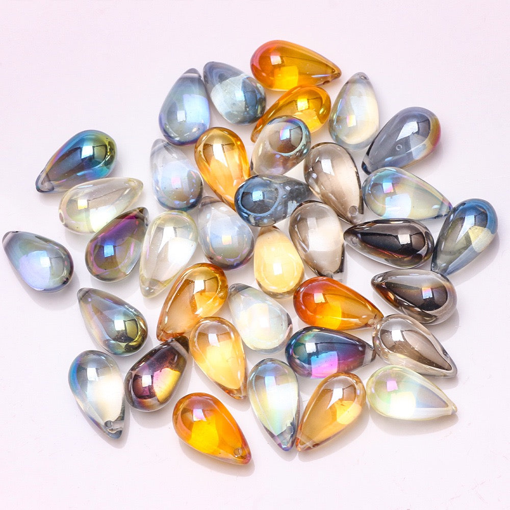 30pcs 9x15mm Teardrop Glass Pendants Beads