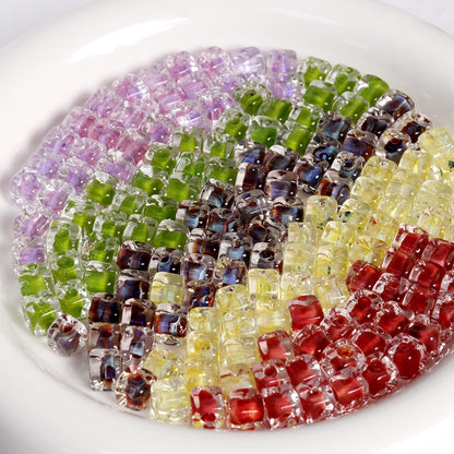 10pcs Colorful Swirl Square Sugar Beads