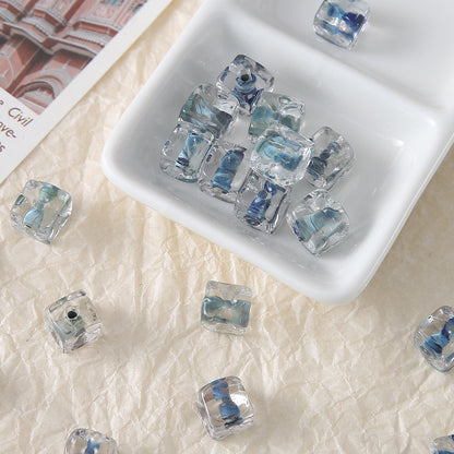 10pcs Colorful Swirl Square Sugar Beads