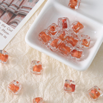 10pcs Colorful Swirl Square Sugar Beads