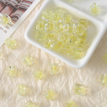 10pcs Colorful Swirl Square Sugar Beads