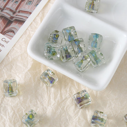10pcs Colorful Swirl Square Sugar Beads