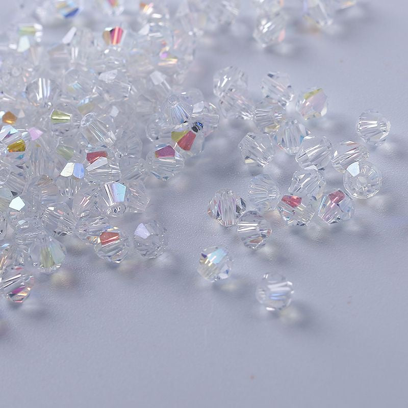 100pcs Shiny Faceted Austria Crystal Beads Bicone Beads