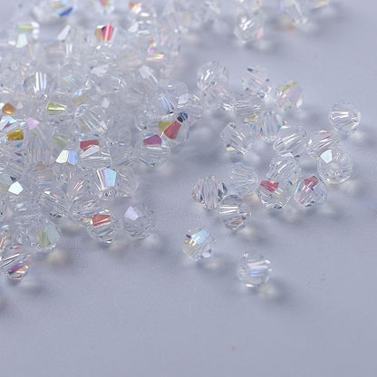 100pcs Shiny Faceted Austria Crystal Beads Bicone Beads