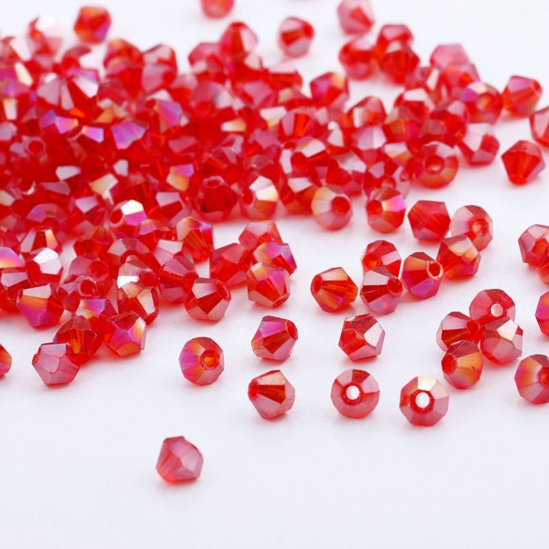 100pcs Shiny Faceted Austria Crystal Beads Bicone Beads