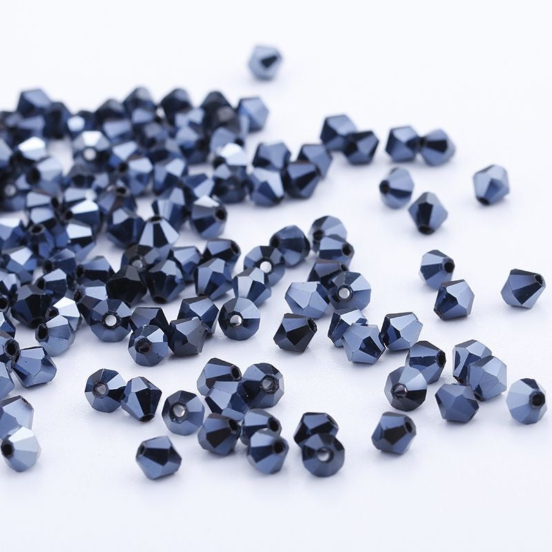 100pcs Shiny Faceted Austria Crystal Beads Bicone Beads