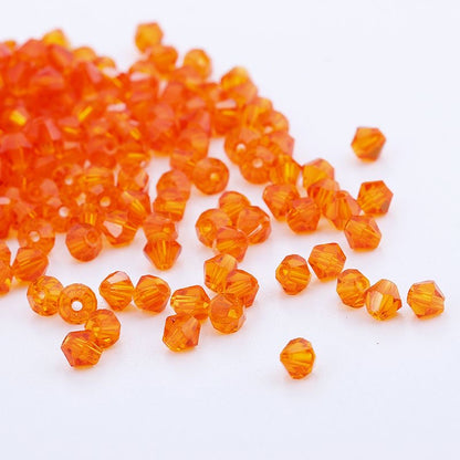 100pcs Shiny Faceted Austria Crystal Beads Bicone Beads