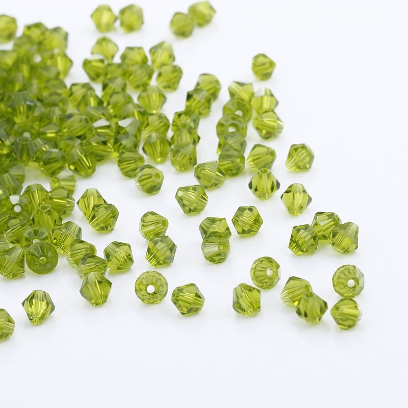 100pcs Shiny Faceted Austria Crystal Beads Bicone Beads