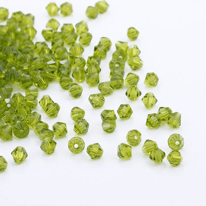 100pcs Shiny Faceted Austria Crystal Beads Bicone Beads